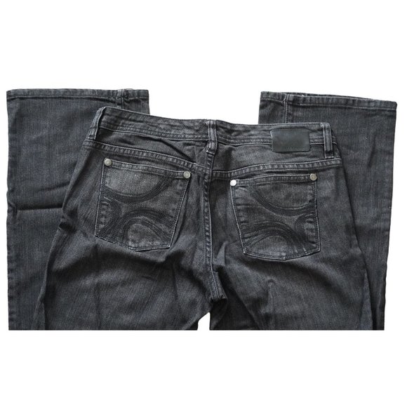 Tommy Hilfiger Black Jeans Womens Size 6 Stretch Denim Boot Cut Low Rise - Picture 8 of 11
